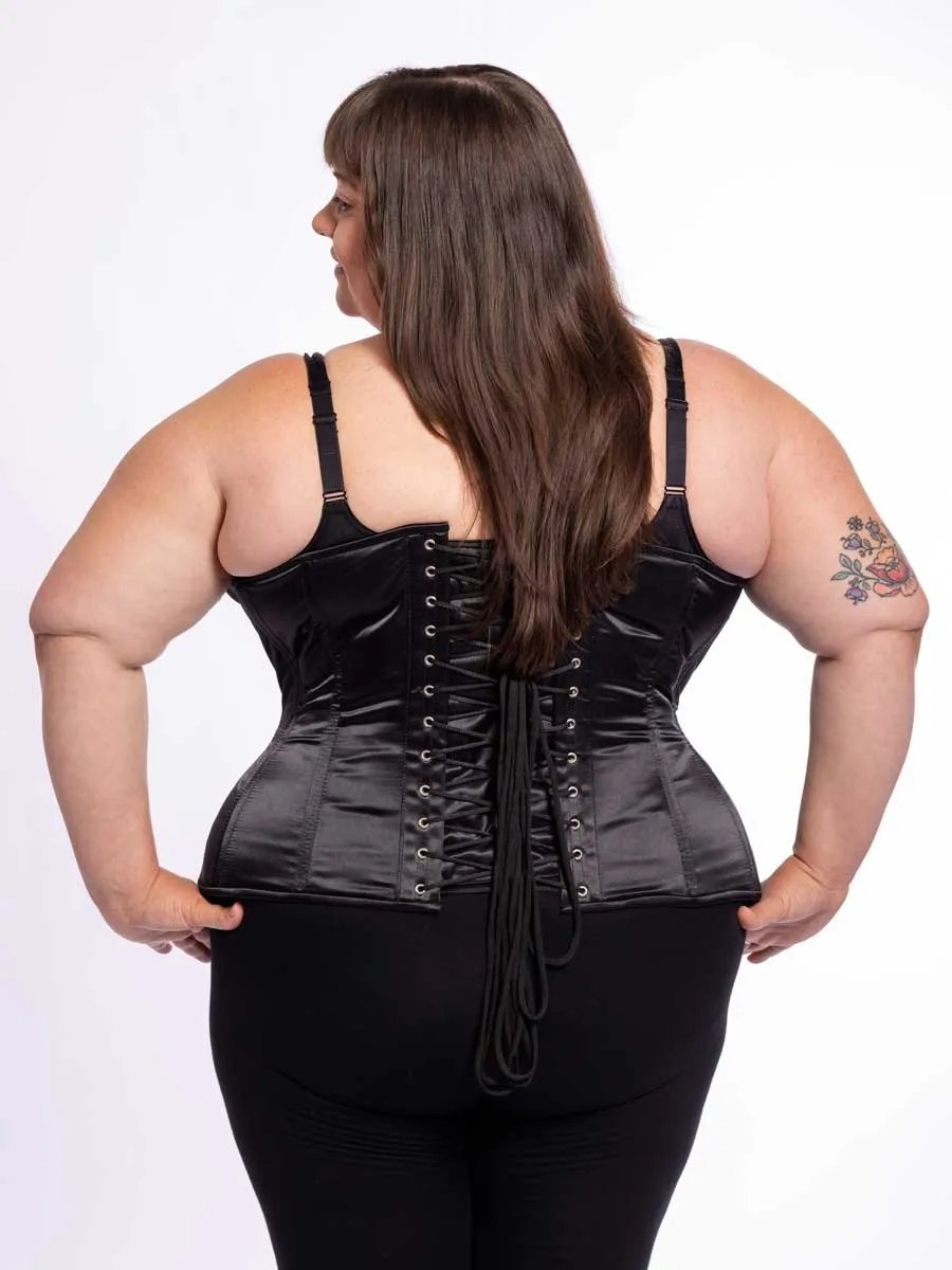 Plus Size Satin Hourglass Curve Longline Underbust Corset : CS-426