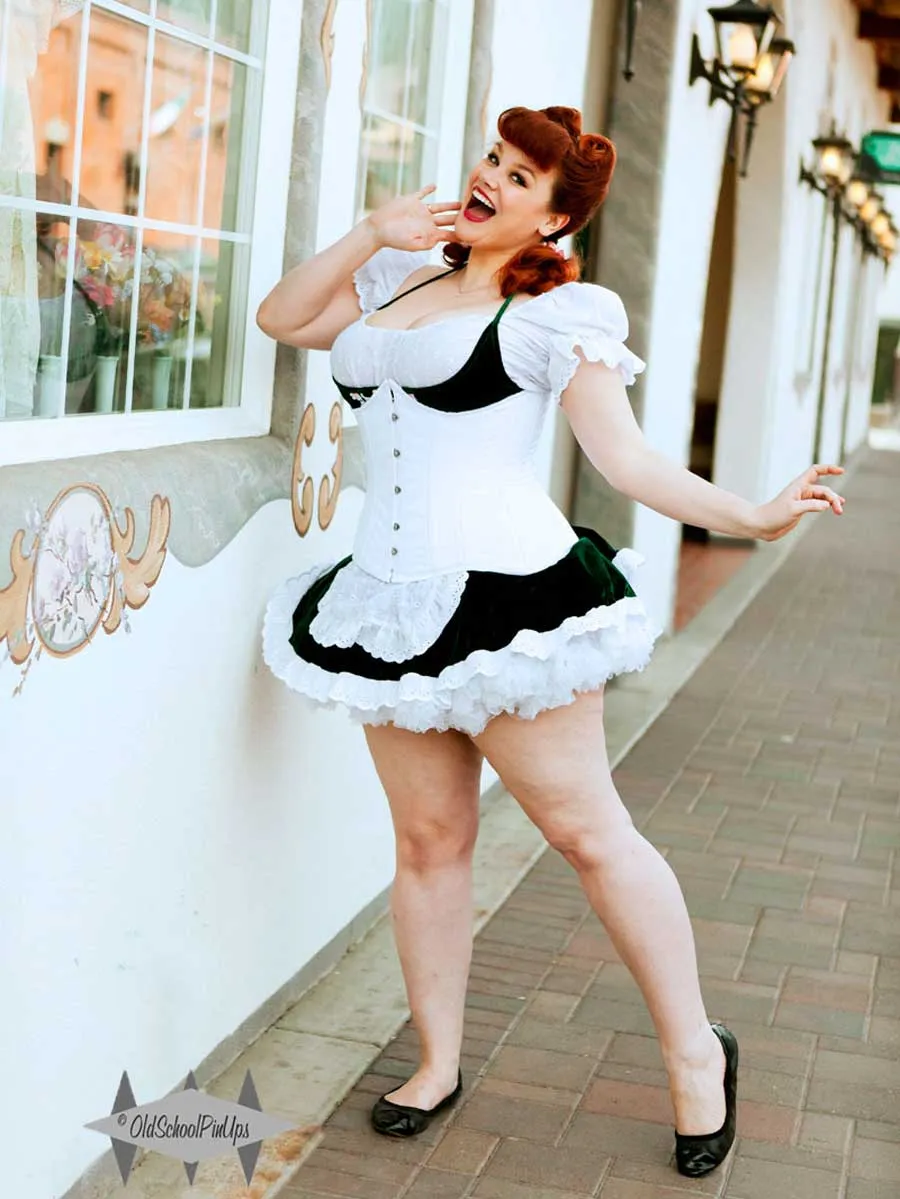 Plus Size Satin Hourglass Curve Longline Underbust Corset : CS-426