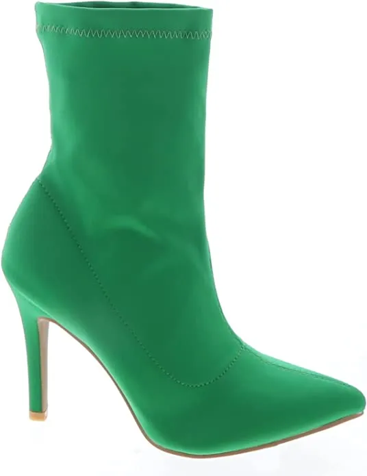 Pointed Ankle Toe Stiletto Heels Stretch Booties