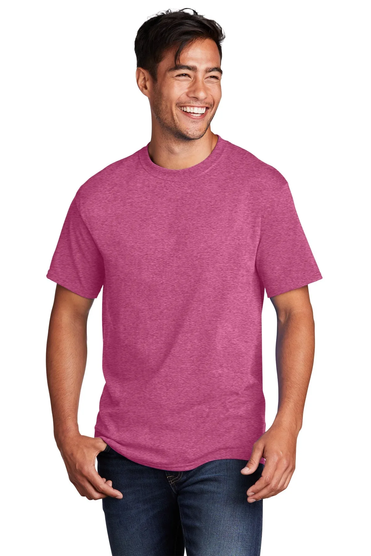 Port & Company Core Cotton Custom Tee's, Heather Sangria*