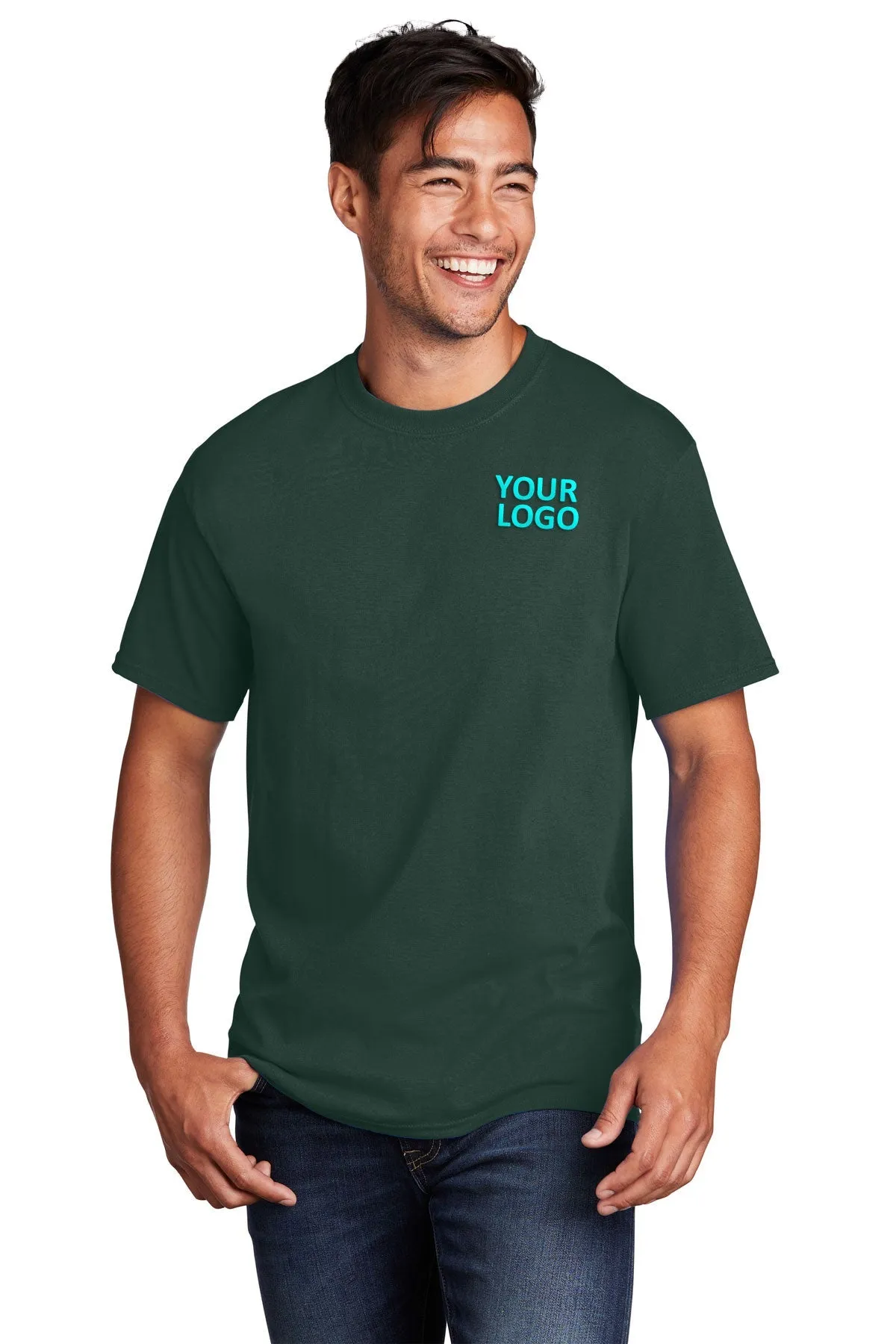 Port & Company Core Cotton Customized Tee's, Dark Green