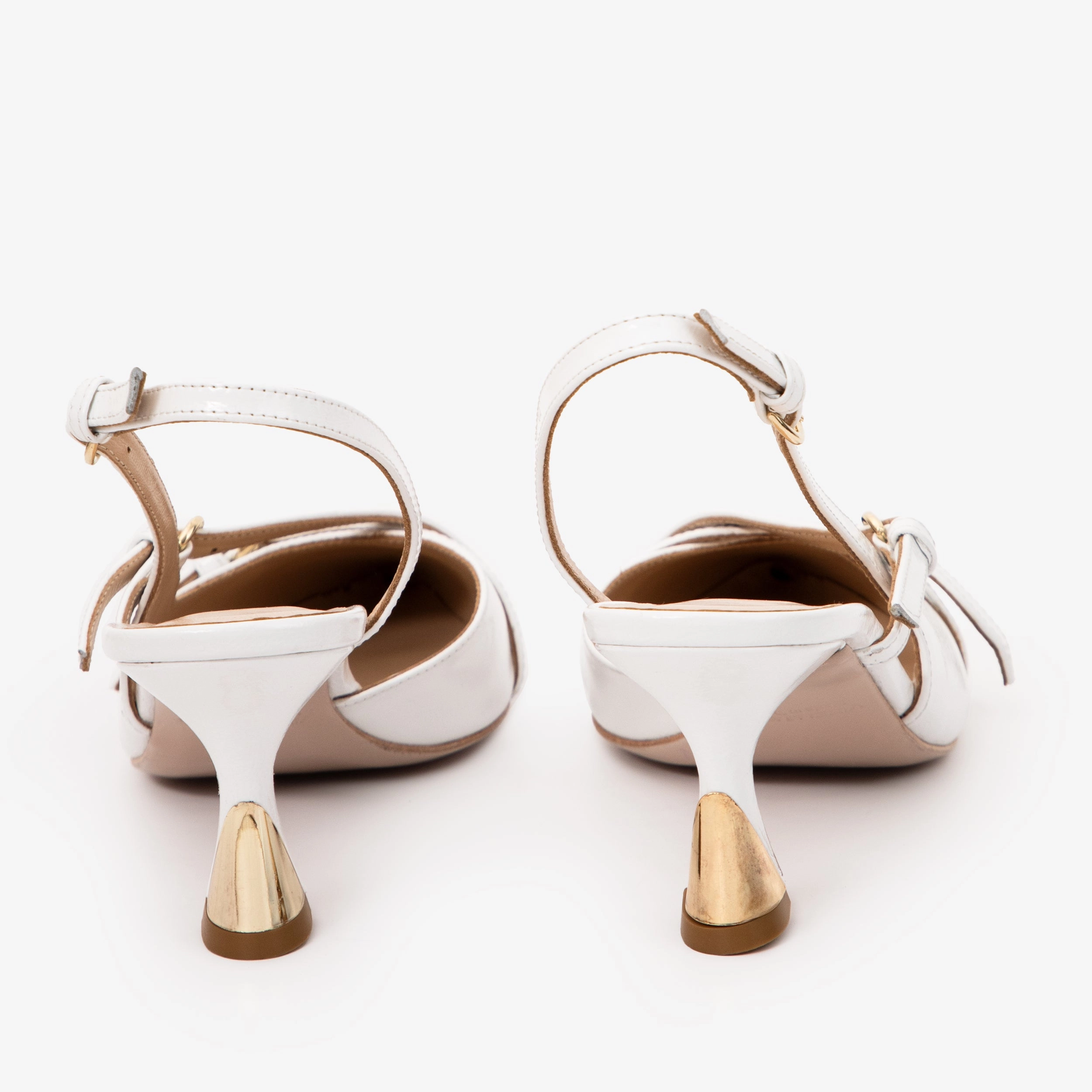 The Atlantic White Leather Slingback Women Sandal Breathable mesh upper