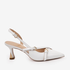 Minimal Cool The Atlantic White Leather Slingback Women Sandal