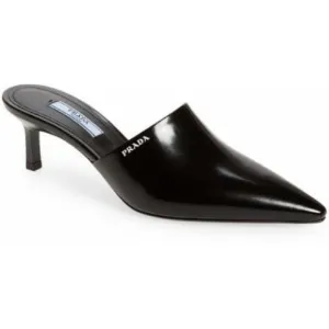 PRADA POINTED TOE MID HEEL MULES