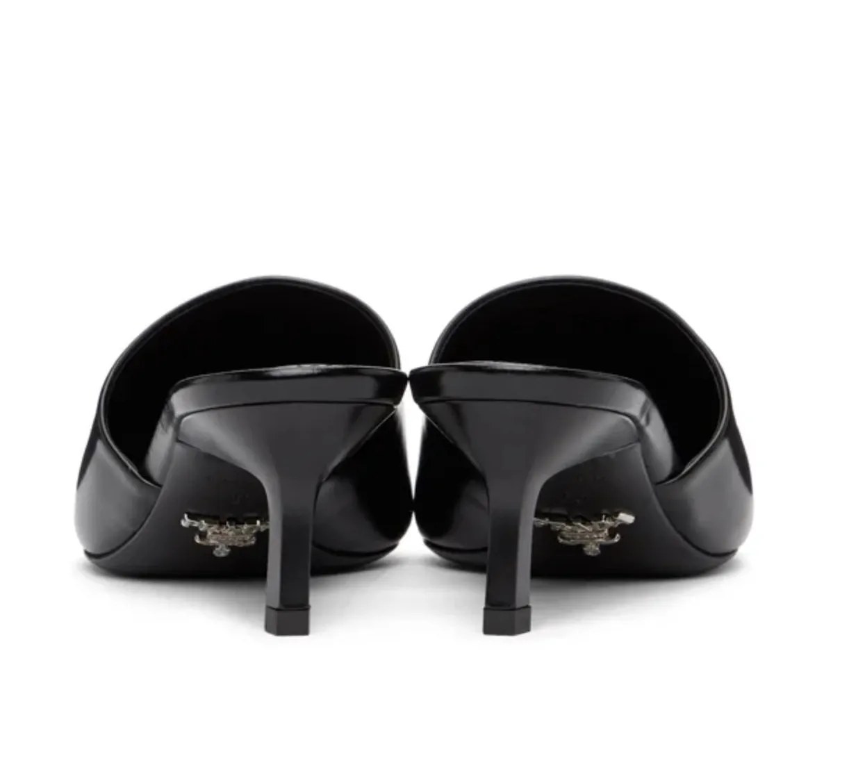 PRADA POINTED TOE MID HEEL MULES