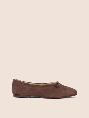 Prato Brown Suede Ballerina Everyday Slip Top View