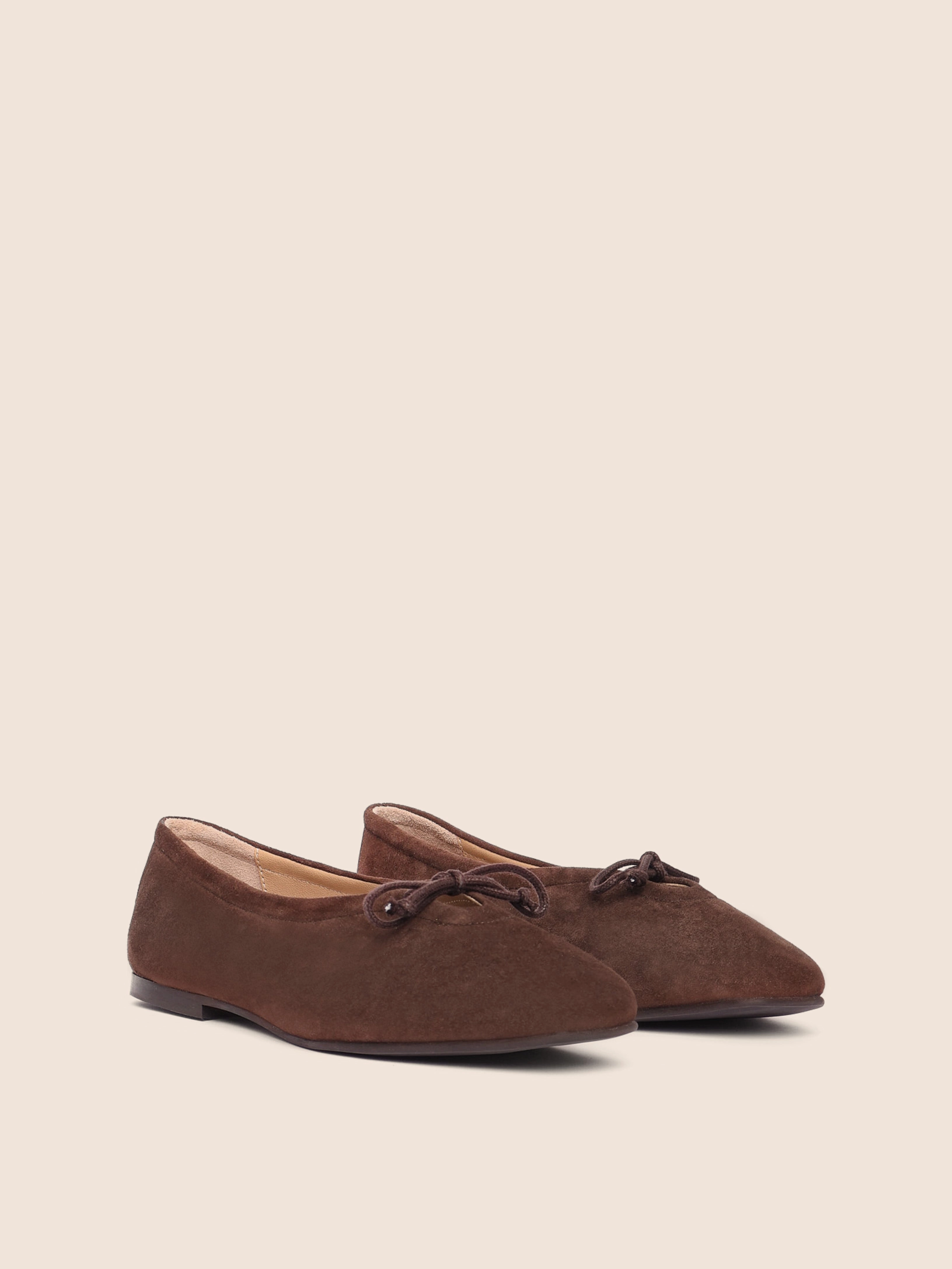 City View Book Walk Prato Brown Suede Ballerina