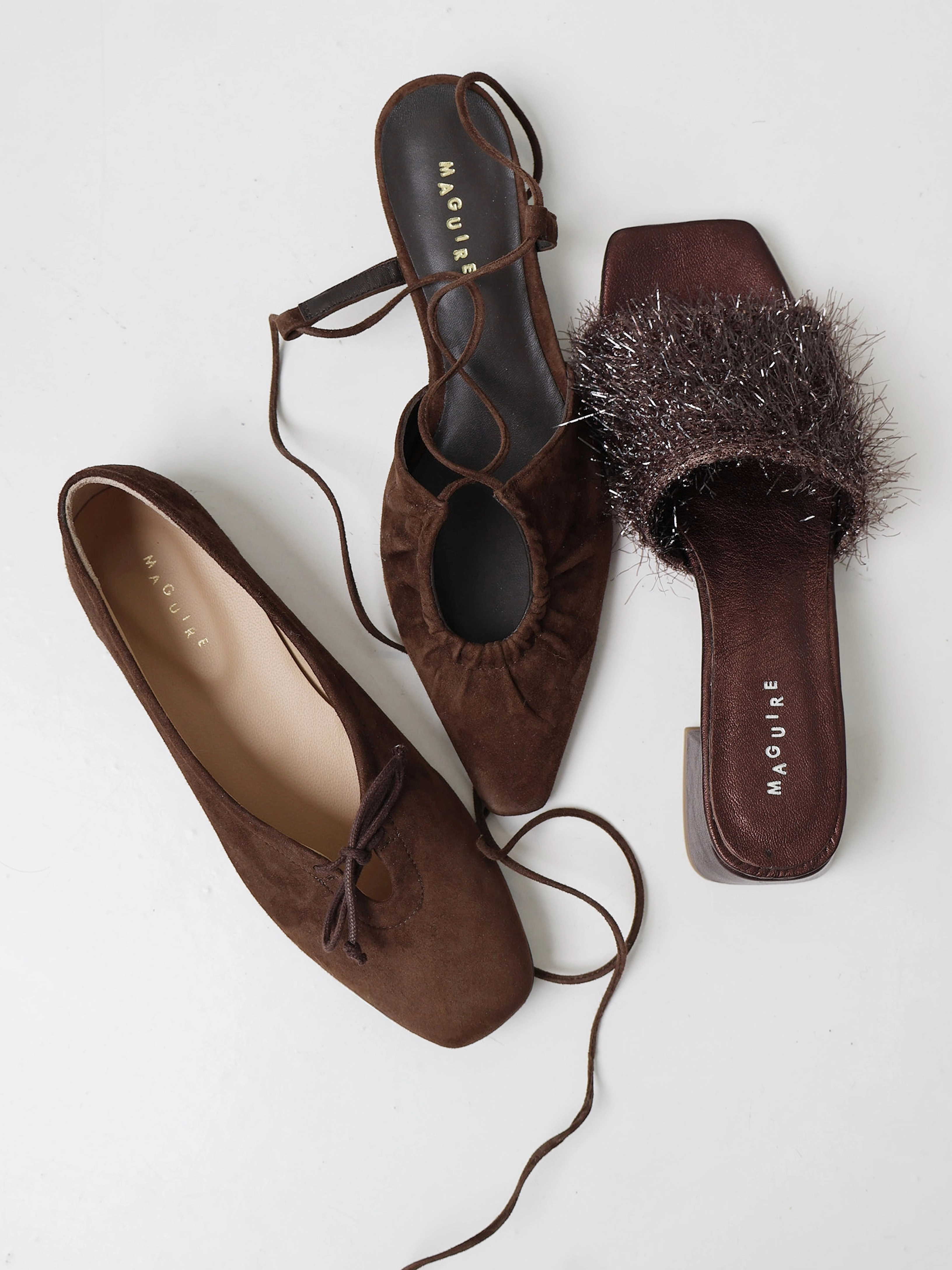 Sun Set Prato Brown Suede Ballerina