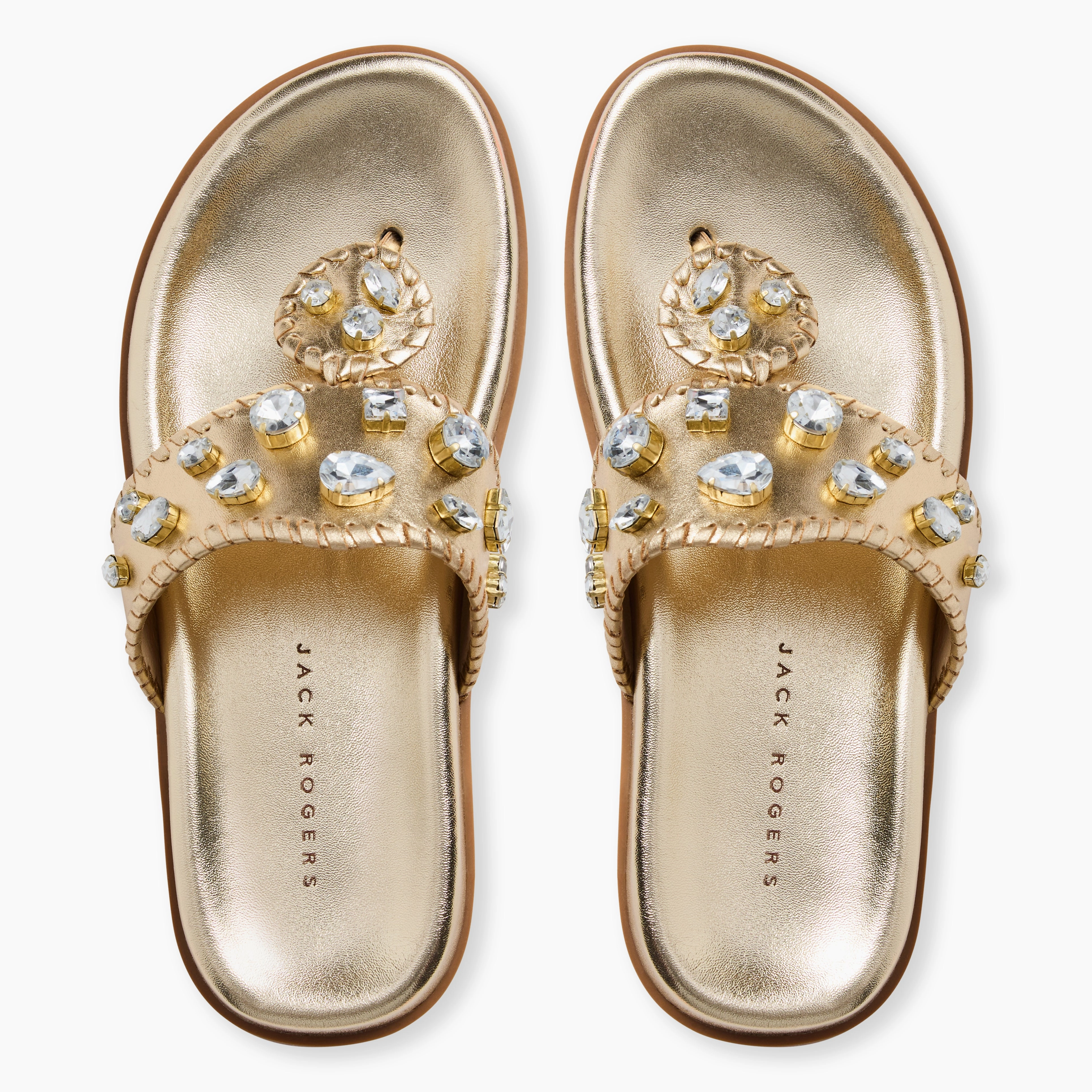 Trendy And Comfortable Casual Wear Jacks Jeweled Leather Comfort Sport Sandal