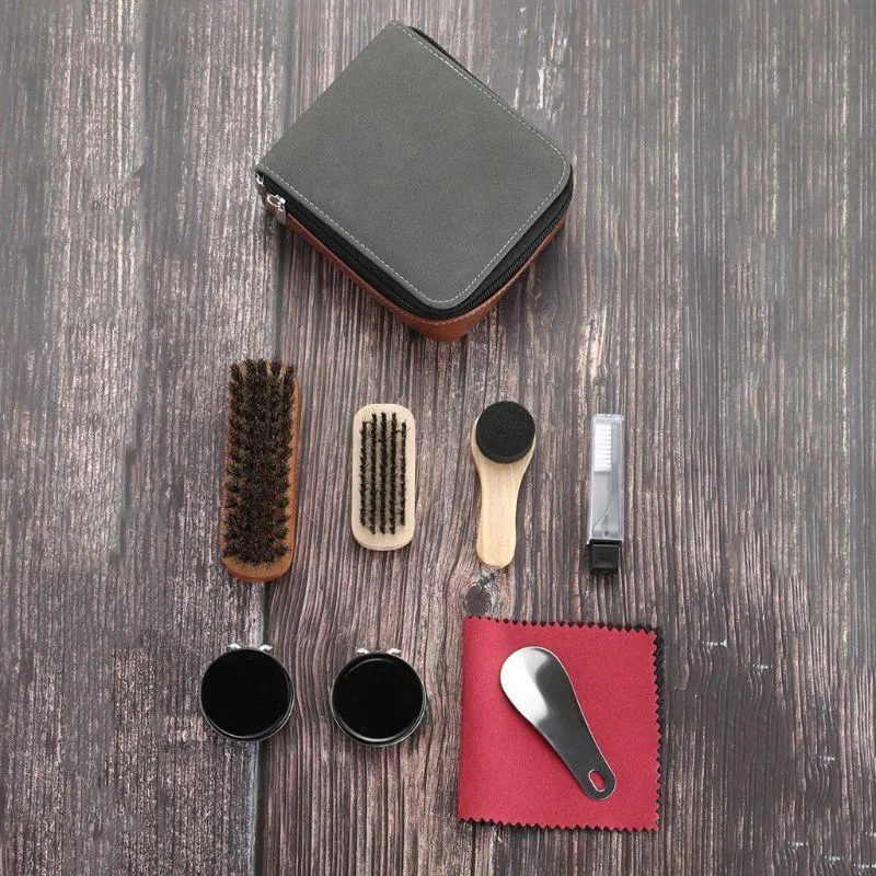 Professional Leather Shoe Care Travel Set 9 Pcs