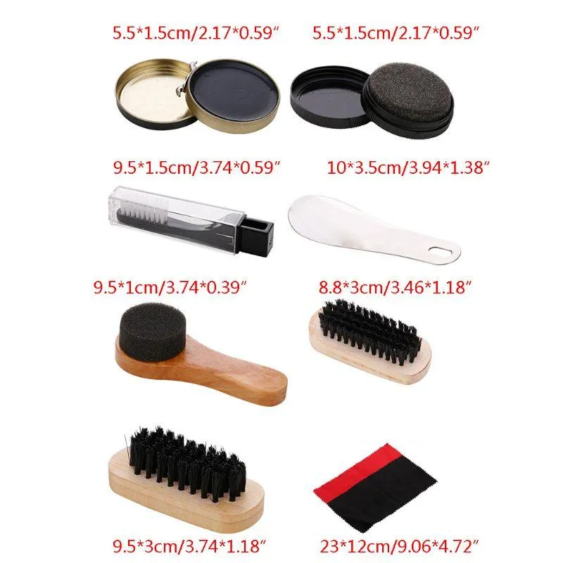 Professional Leather Shoe Care Travel Set 9 Pcs