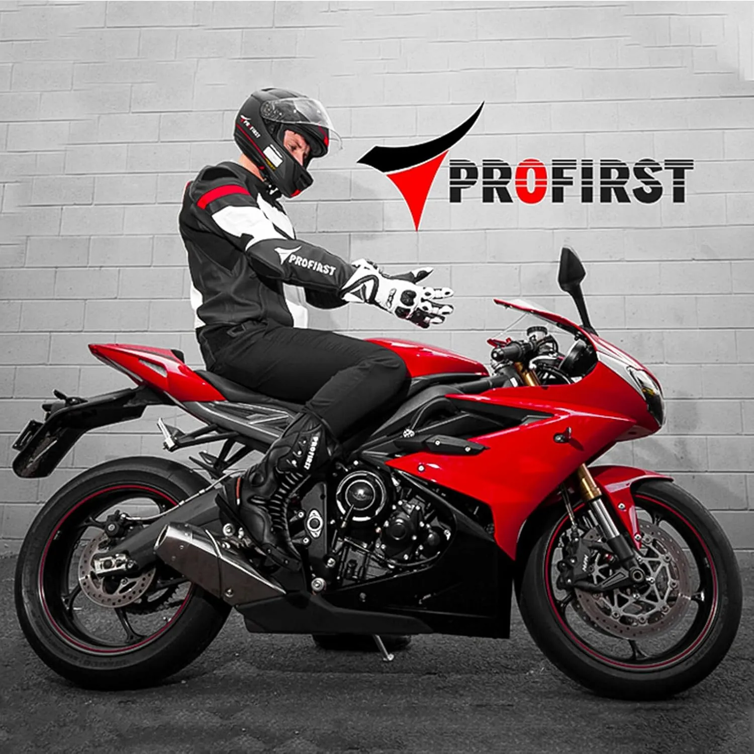 PROFIRST Motorcycle Boots for Men & Women - Comfortable Fit Riding Armored Boots with Zipper, Anti-Slip Sole, Reinforced Street Racing Shoes