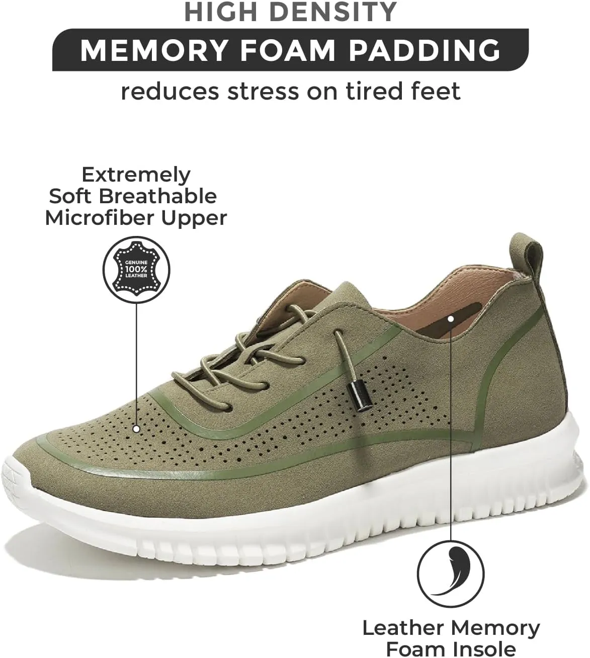 Project Cloud Shoes for Women - Lightweight Sneakers for Women with Leather Insole - Womens Slip on Shoes with Memory Foam - Machine Wash & Sockless Wear Sneakers (Daisy)