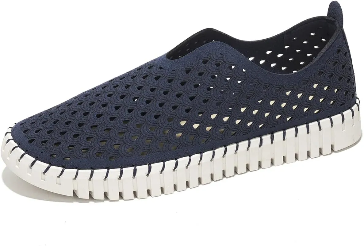 Project Cloud Walking Shoes for Women, Memory Foam Womens Shoes & Slip-on Shoes Women Footwear, Lightweight Women's Flats - Non-Slip Walking Shoes Women Sneaker - Washable Flats (Lily, Blue, 6)