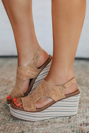 warm glow Island Step Sweet Direction Wedges - Cork