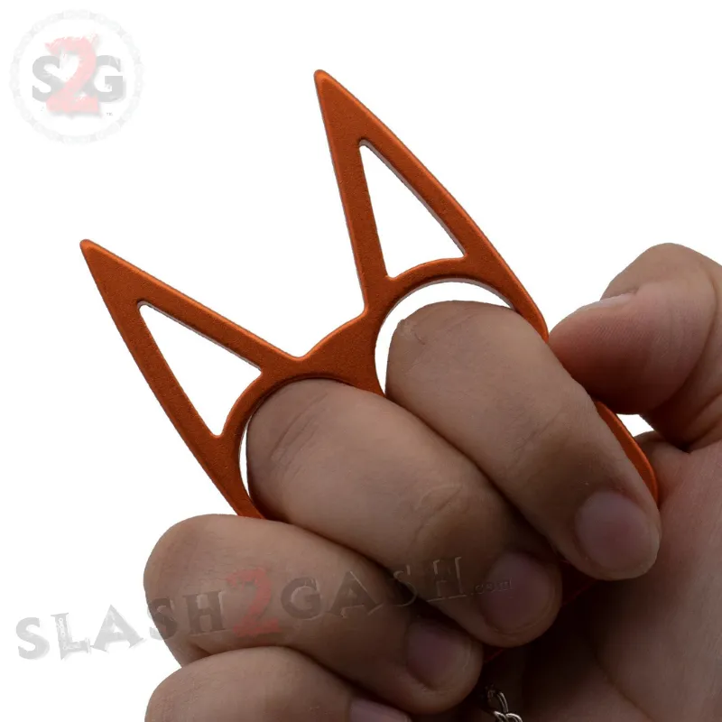 "Metal Cat" Self Defense Kitty Keychain Knuckles - Orange