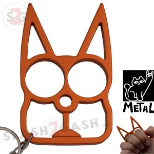 "Metal Cat" Self Defense Kitty Keychain Knuckles - Orange