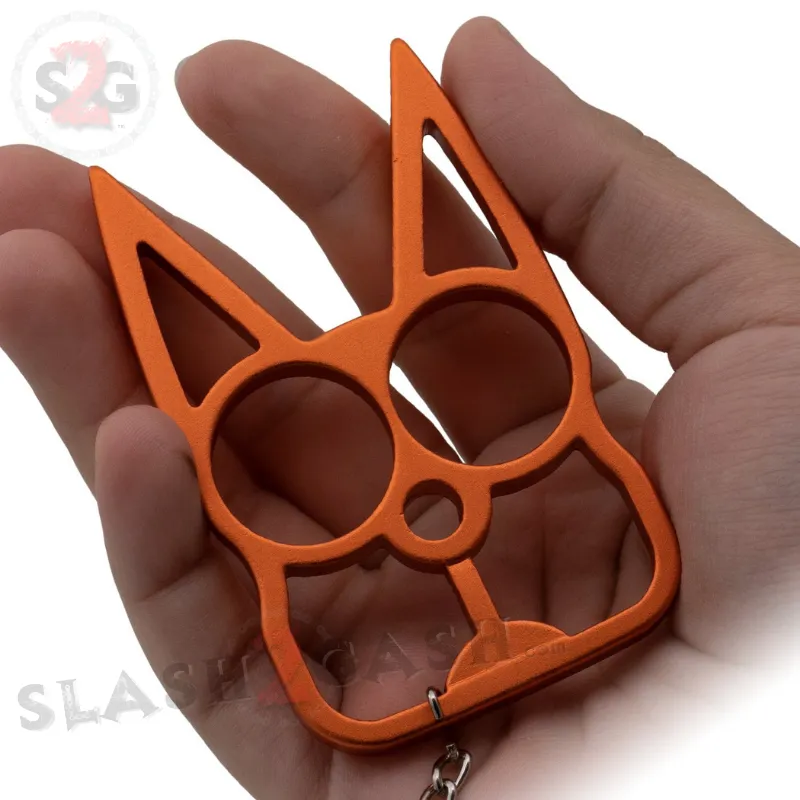 "Metal Cat" Self Defense Kitty Keychain Knuckles - Orange