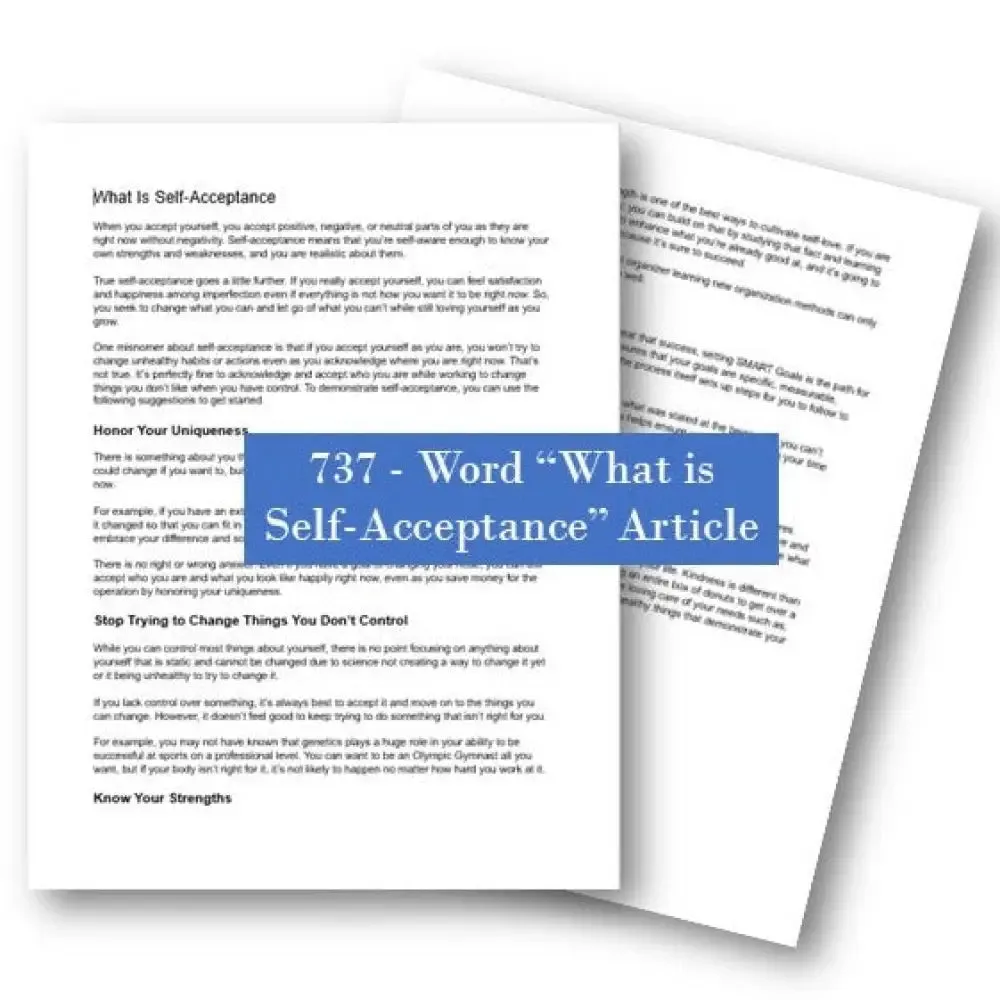 "What Is Self-Acceptance" PLR Article - 737 Words Self-Care Rituals Article
