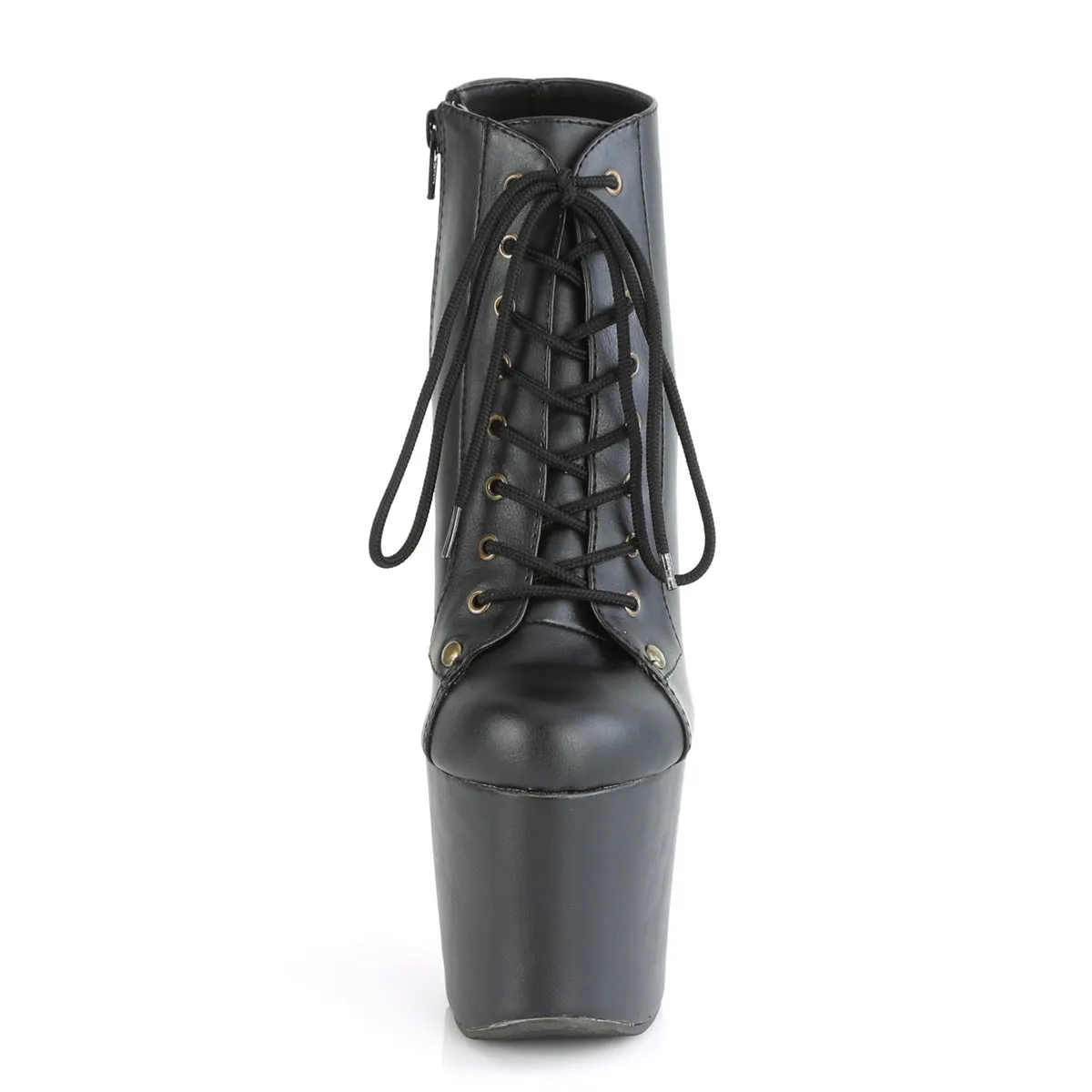 RADIANT-1005 Pleaser Black Faux Leather Sexy Platform Shoes (Pole Dancing Heels)