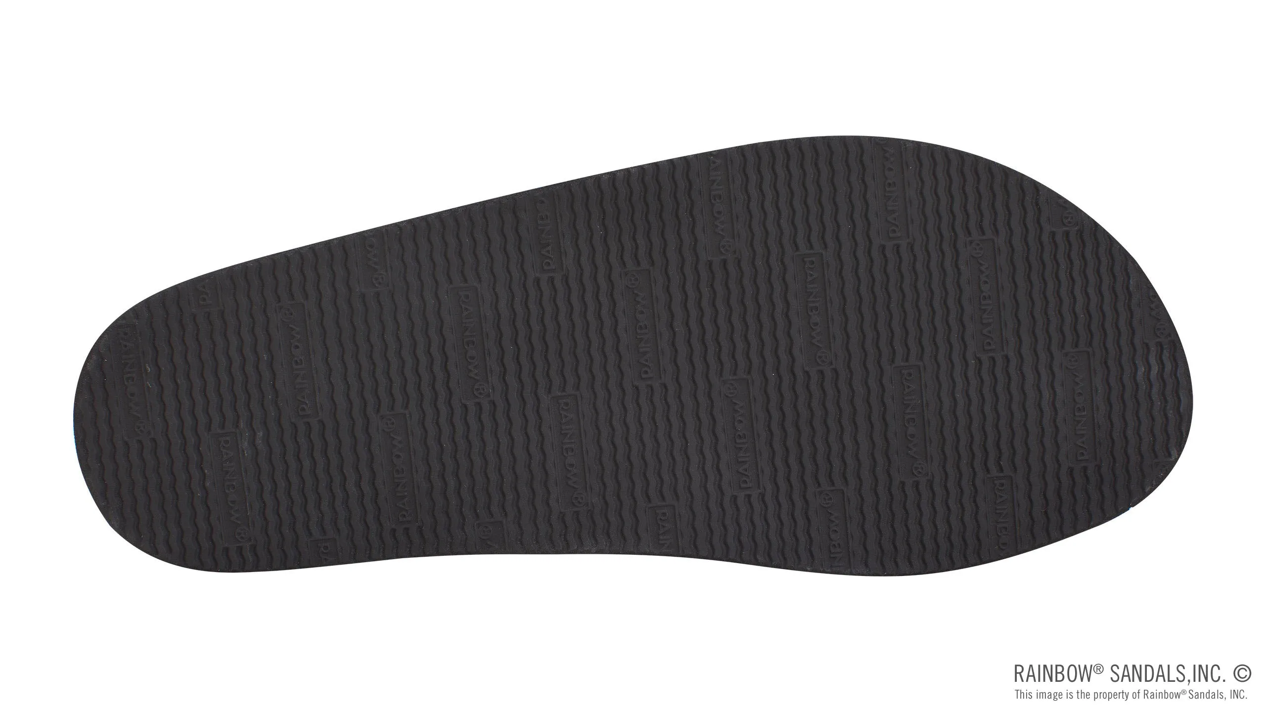 Rainbow Sandals Men's Double Layer Leather- 1" Strap - Black