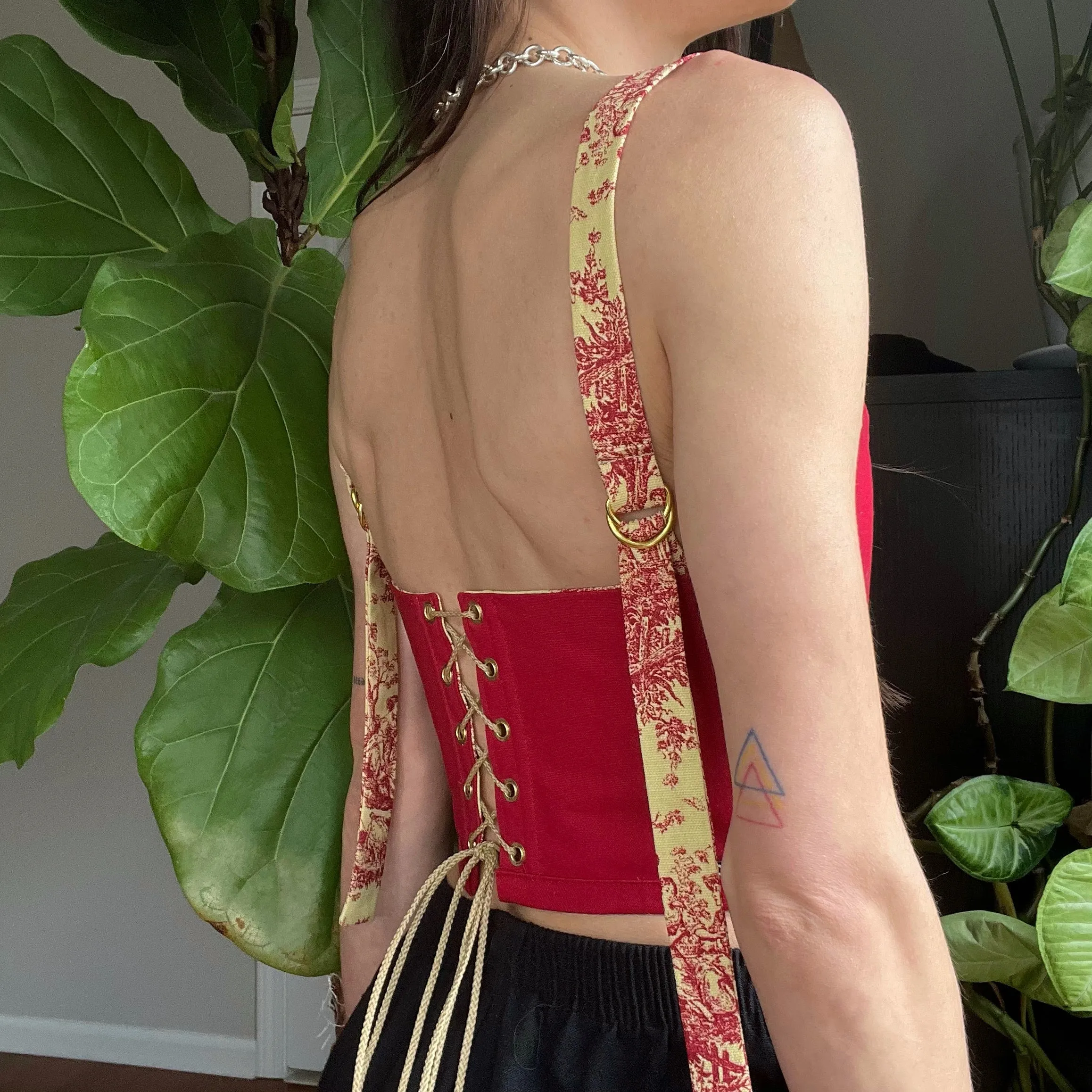 Red Reversible Toile Corset