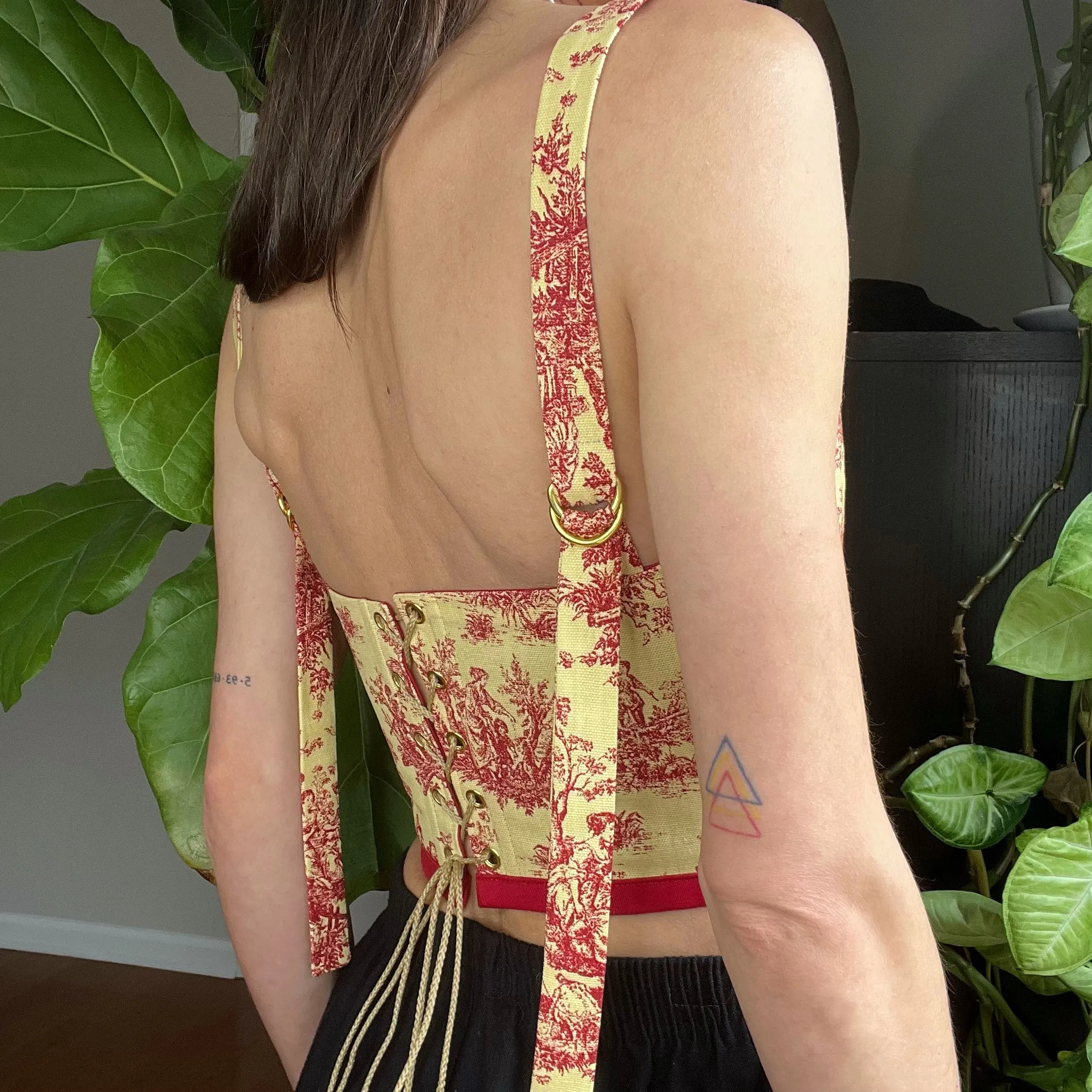 Red Reversible Toile Corset