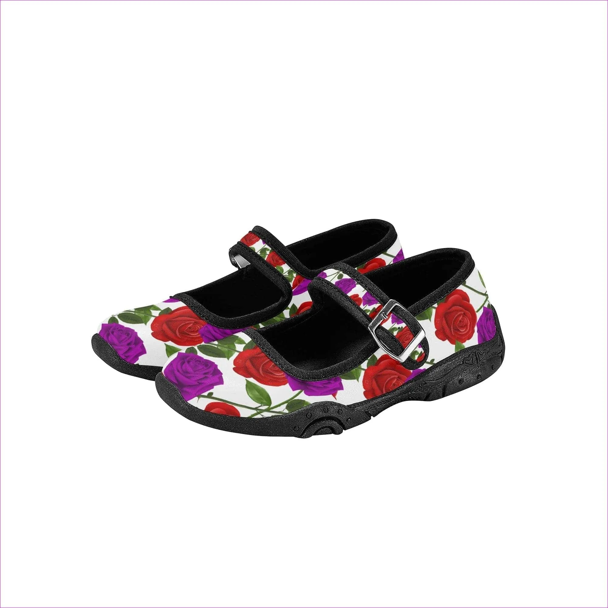 Red Rose Purp Girls Round Toe Casual Shoes