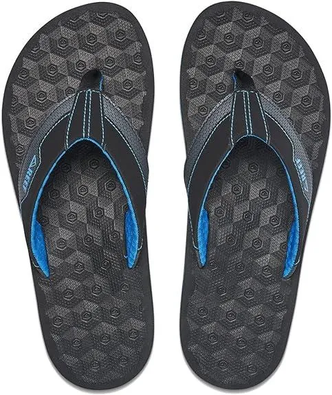Reef The Ripper Black Blue Mens Sandals Flip Flops