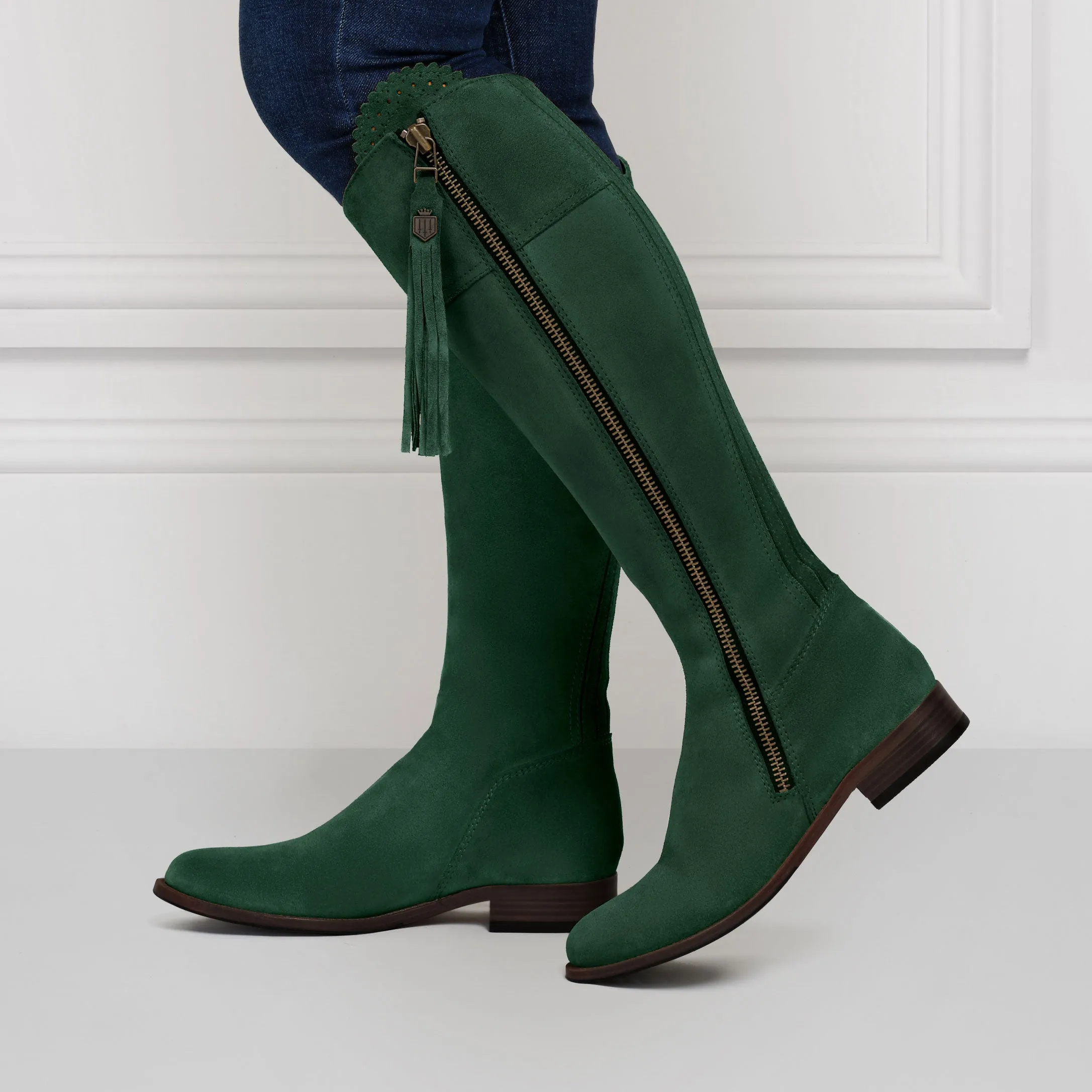 Regina (Sporting Fit) - Emerald Green Suede