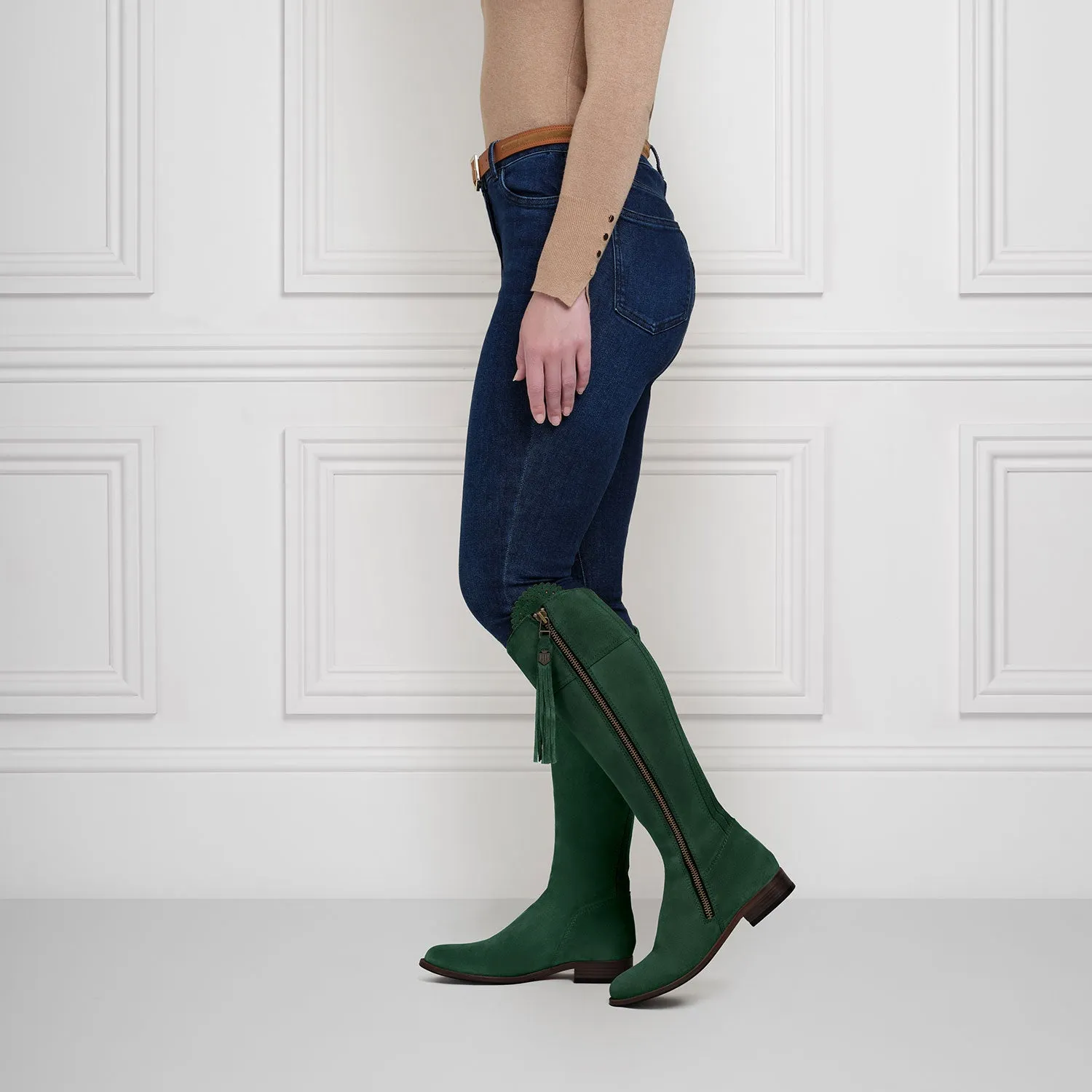 Regina (Sporting Fit) - Emerald Green Suede