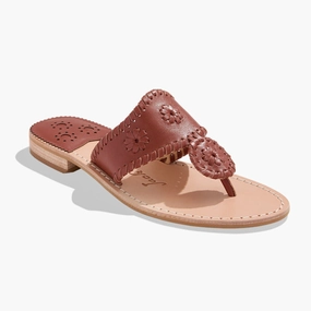 Jacks Leather Flat Sandal Seamless Edge Binding