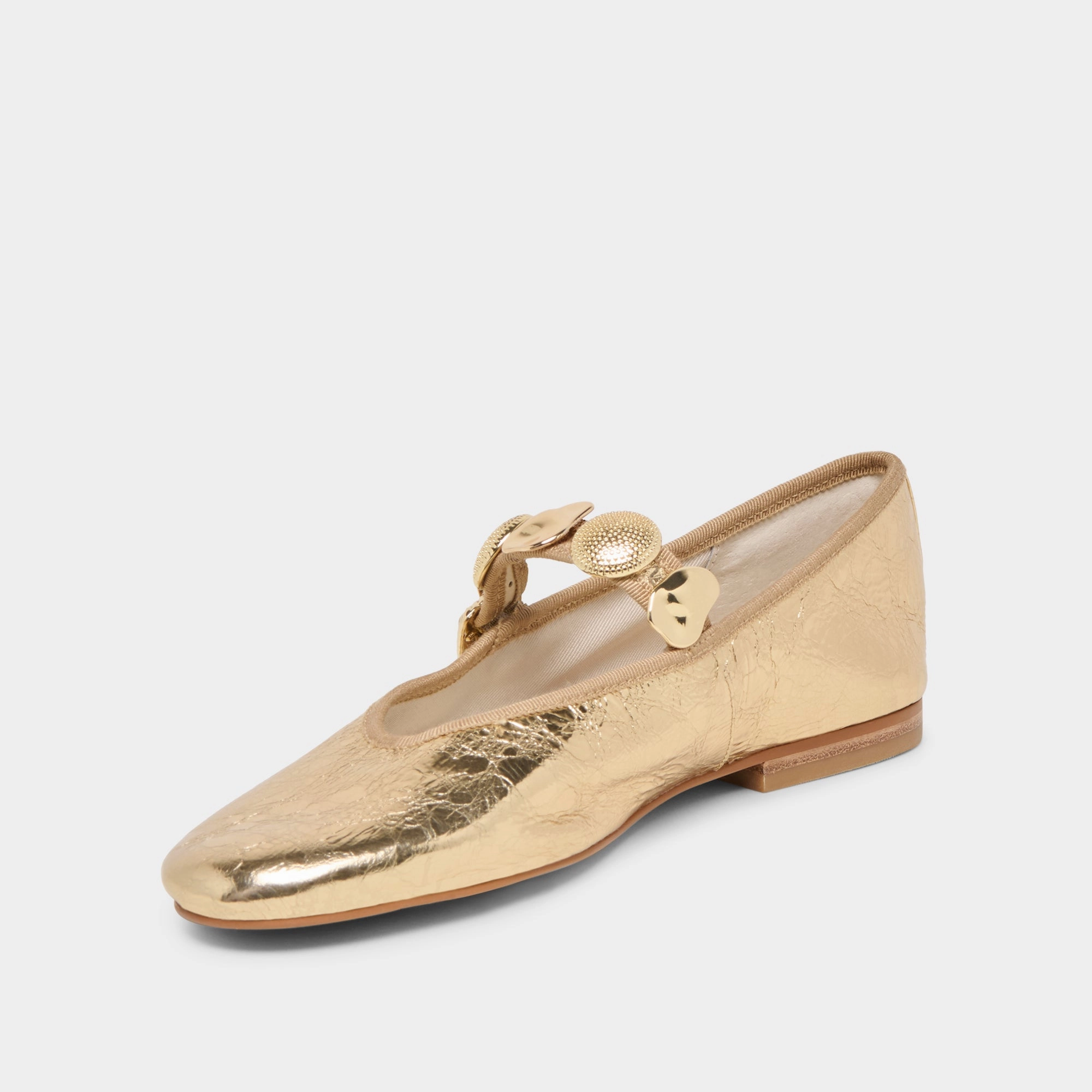 Chic Walk Chic Comfort Shoes RELAN BALLET FLATS GOLD DISTRESSED LEATHER