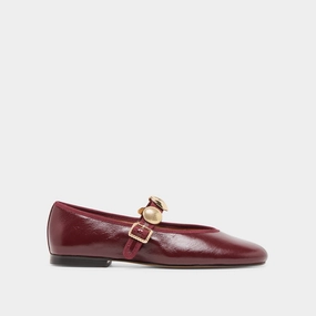 RELAN BALLET FLATS OXBLOOD LEATHER Wood Path Arch Support Shoes