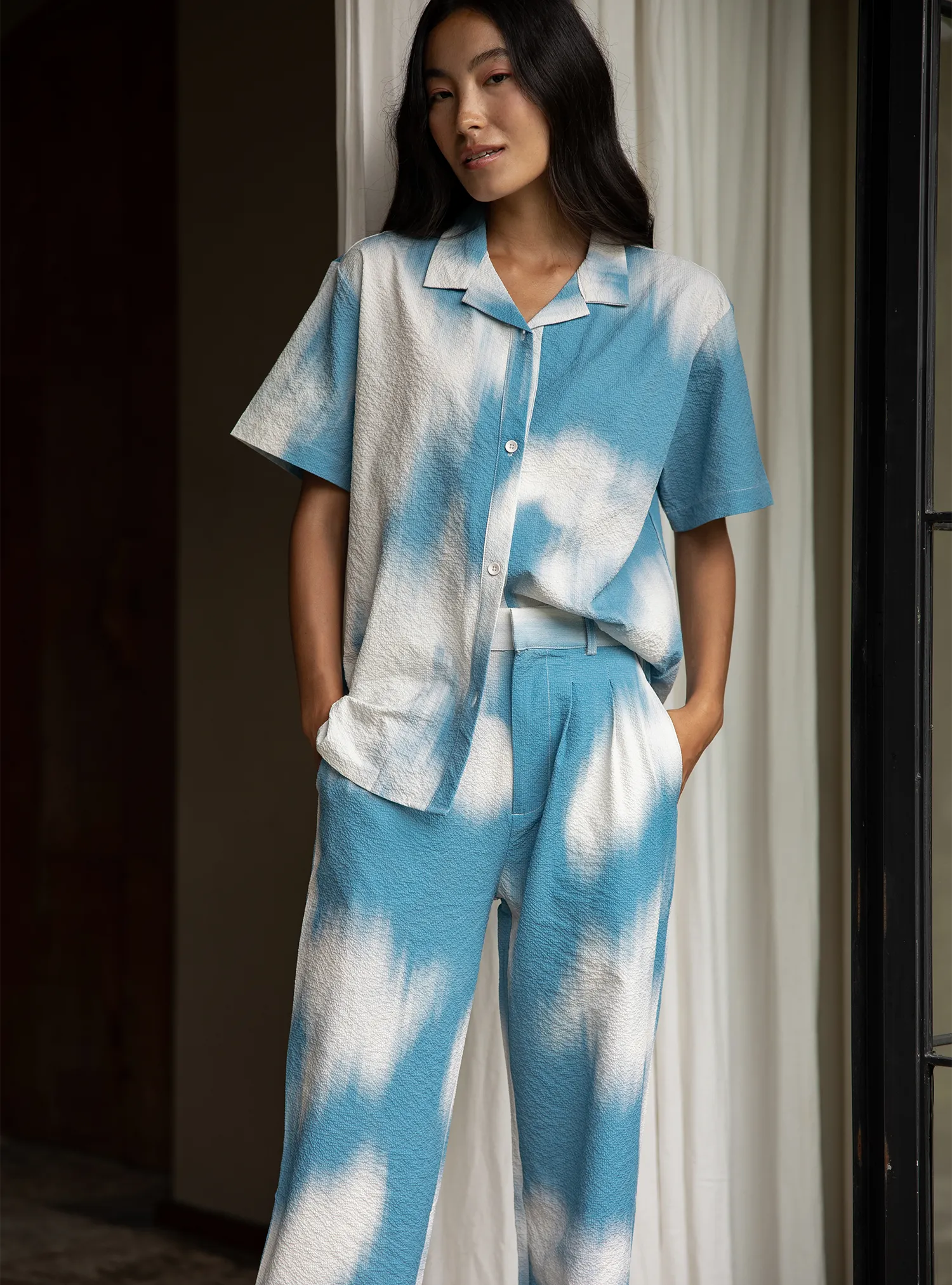 Resort Shirt (Seersucker Sky)