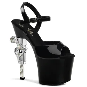 REVOLVER-709 Pleaser Black Sexy Platform Shoes (Pole Dancing Heels)