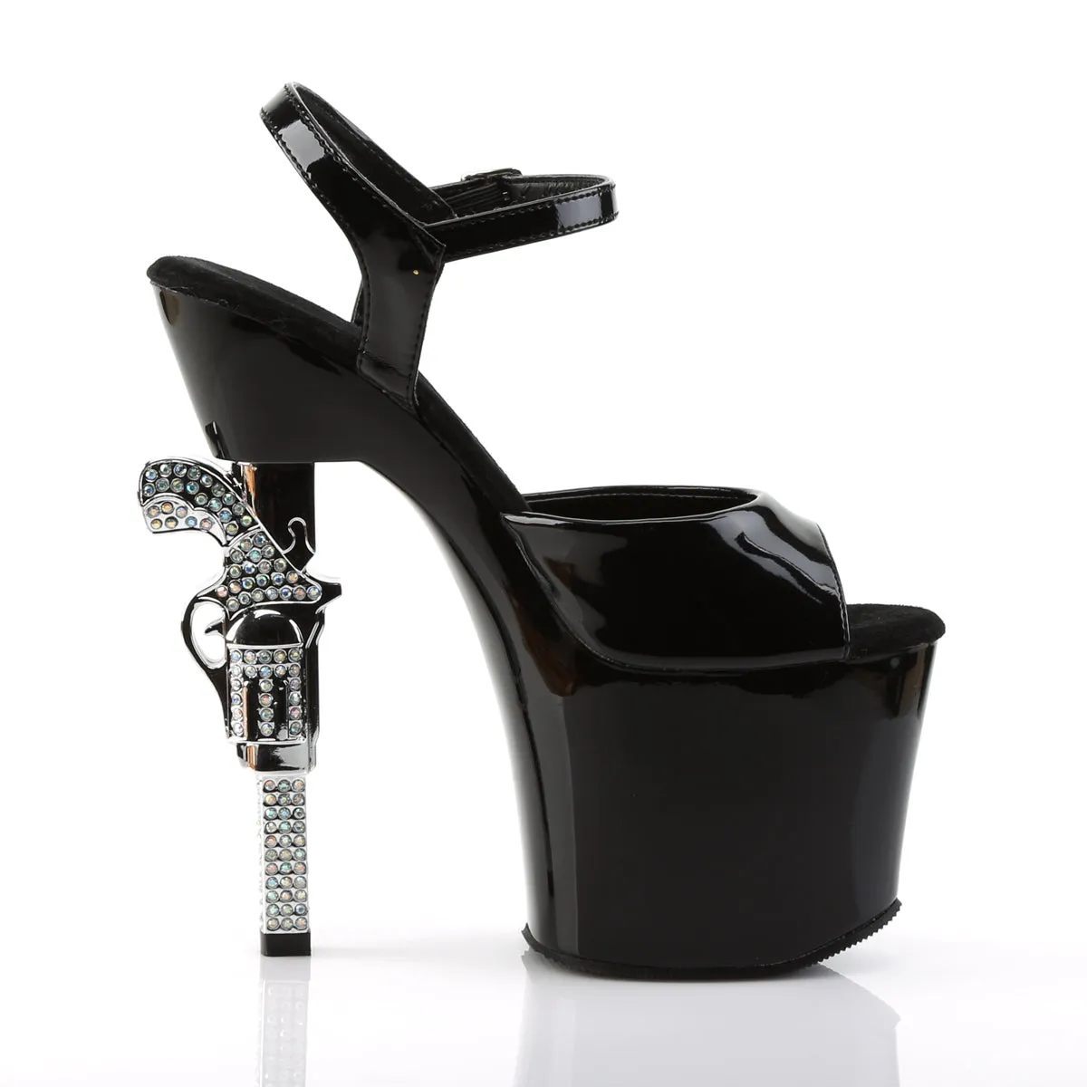REVOLVER-709 Pleaser Black Sexy Platform Shoes (Pole Dancing Heels)