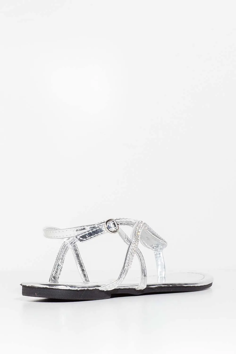 Rhinestone Horseshoe Women's Sling Back Thong Sandals