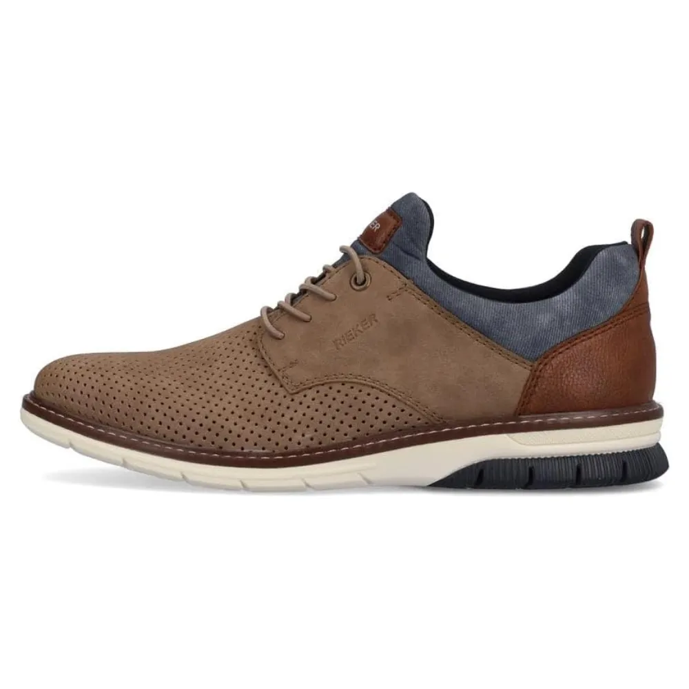 Rieker Dustin 50 Beige/Toffee Leather Oxford (Men's)