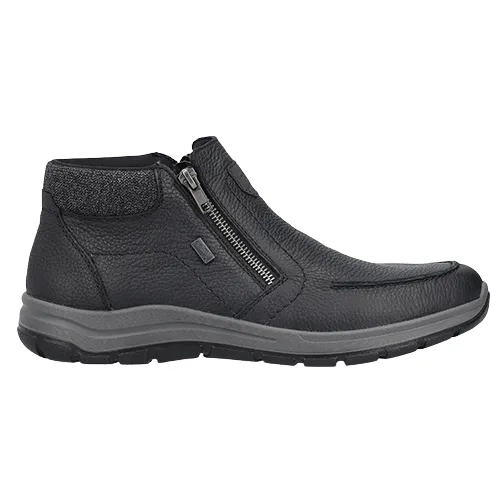 Rieker Men's Side Zip Ankle Boots - 03660-00 - Black