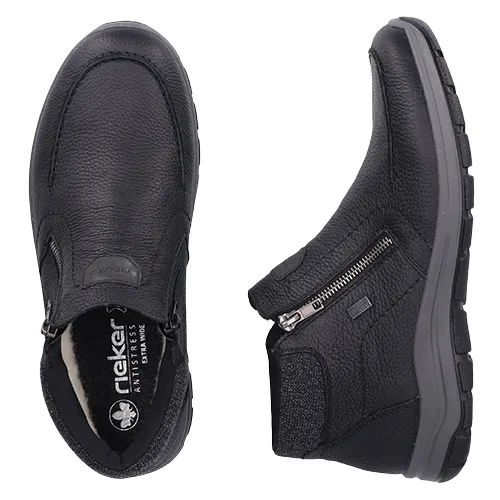 Rieker Men's Side Zip Ankle Boots - 03660-00 - Black