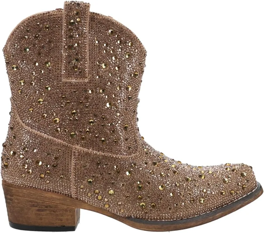 Roper Women's Shay Jewells Ankle Boot, Tan, 9.5