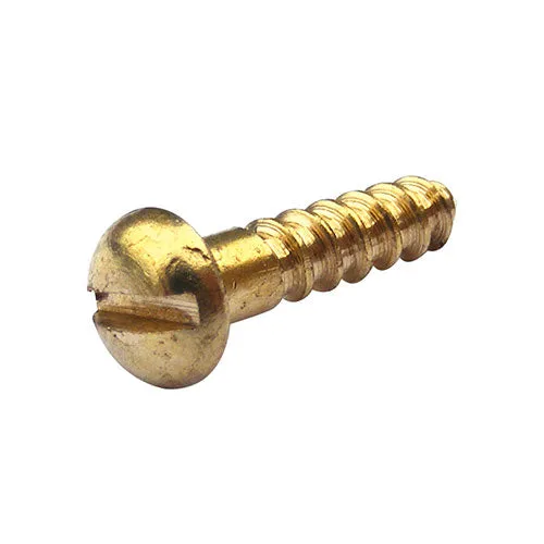 Roundhead woodscrews in brass