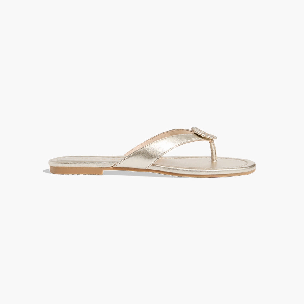 slim fit Multi Strap Roxy Leather Flip Flop