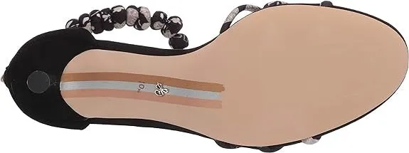 Sam Edelman Jayde Kitten Heeled Ankle Strap Open-Toe Strappy Sandals BLACK