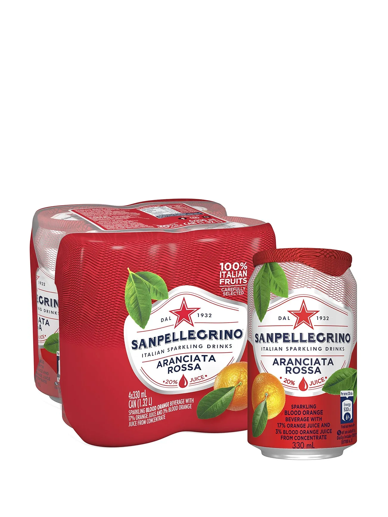 SAN PELLEGRINO ARANCIATA ROSSA 4X330ML
