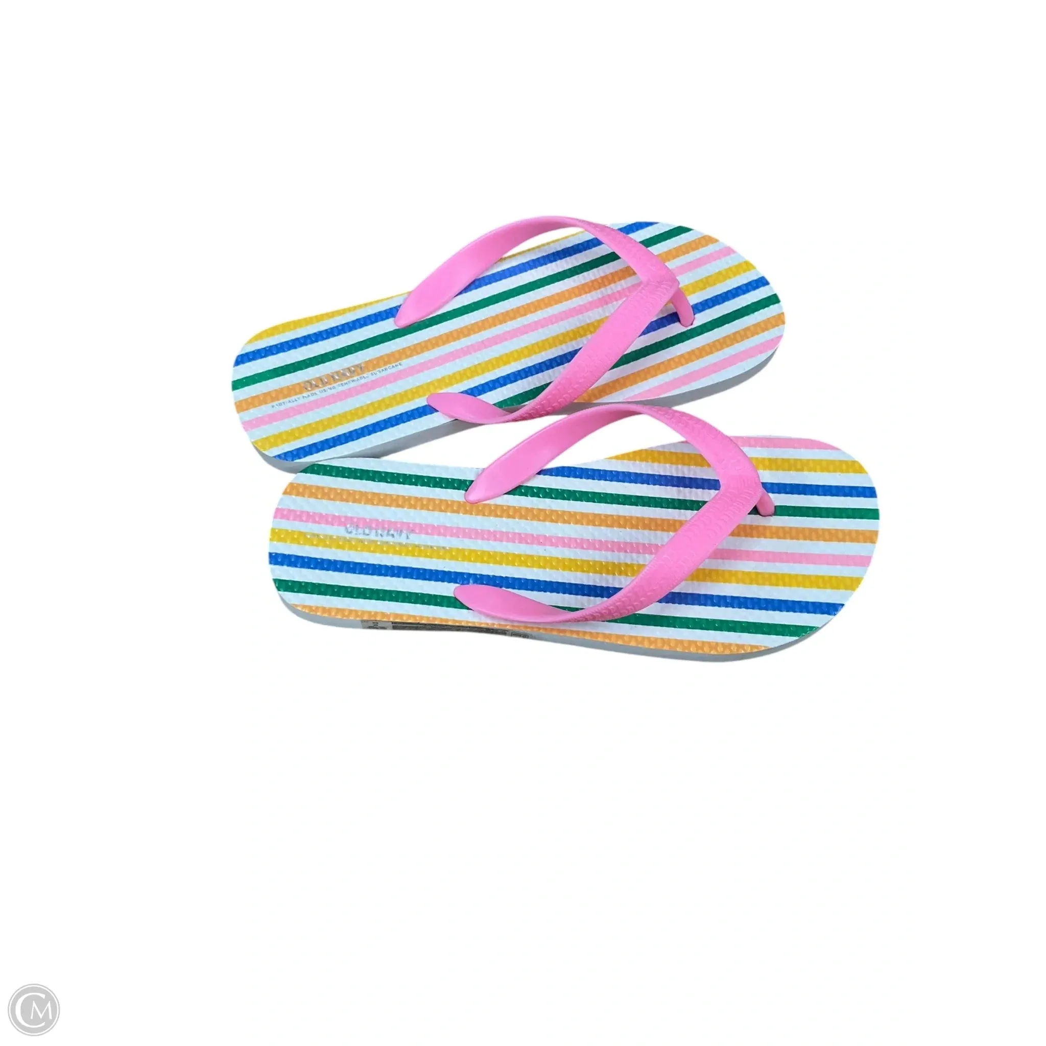 Sandals Flip Flops By Old Navy In Striped Pattern, Size: 5