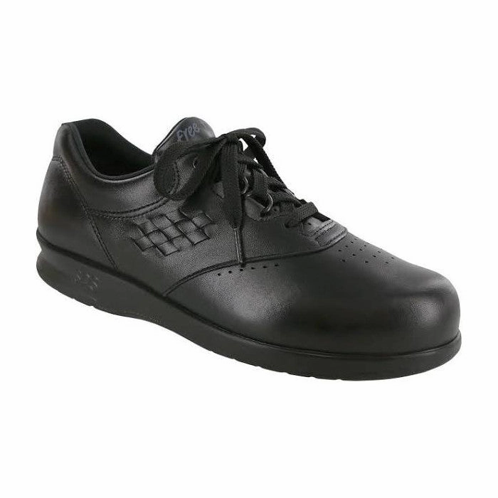 SAS Women's Freetime - Black Neat Structure Leather Lace-ups for Work