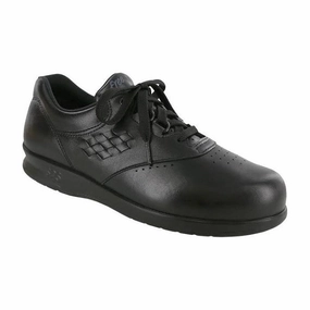 SAS Women's Freetime - Black Neat Structure Leather Lace-ups for Work