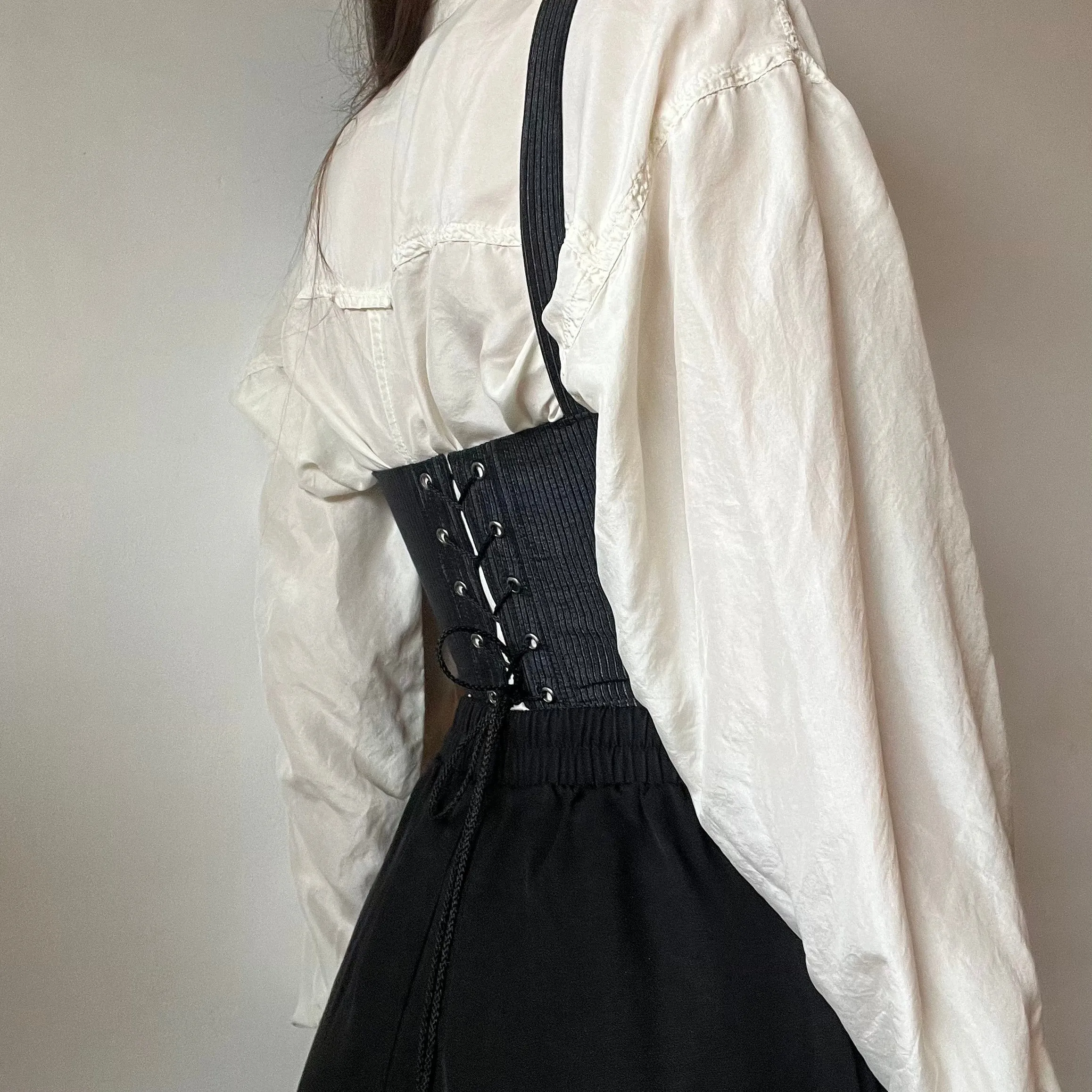 Satin Black Underbust Corset